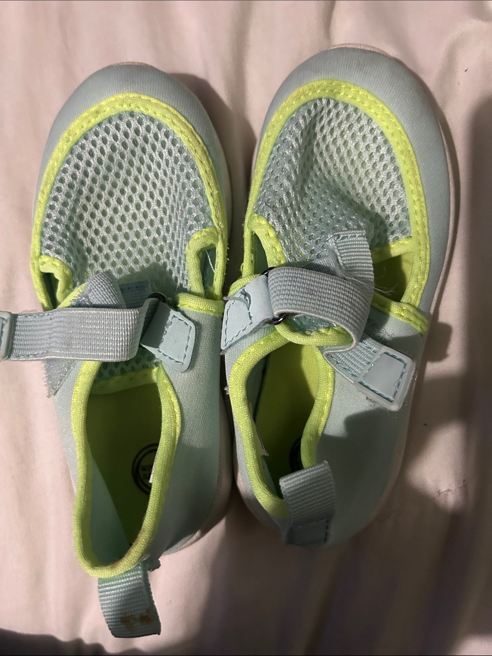Wonder Nation Light Blue and Neon Yellow Kids Water Shoes